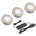 12V Nickel LED Puck Light Kit, Pack of 3 Z90756