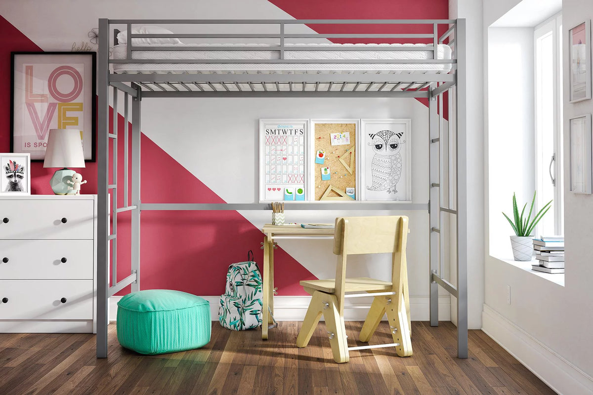 Twin Metal Loft Bed O7096