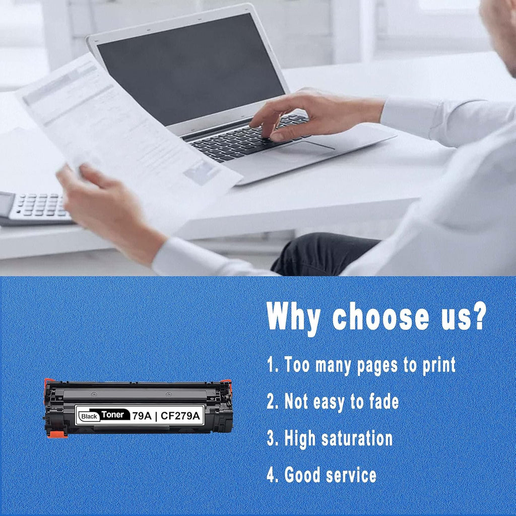 2-Pack Black Toner Cartridge for HP CF279A Printer B4863