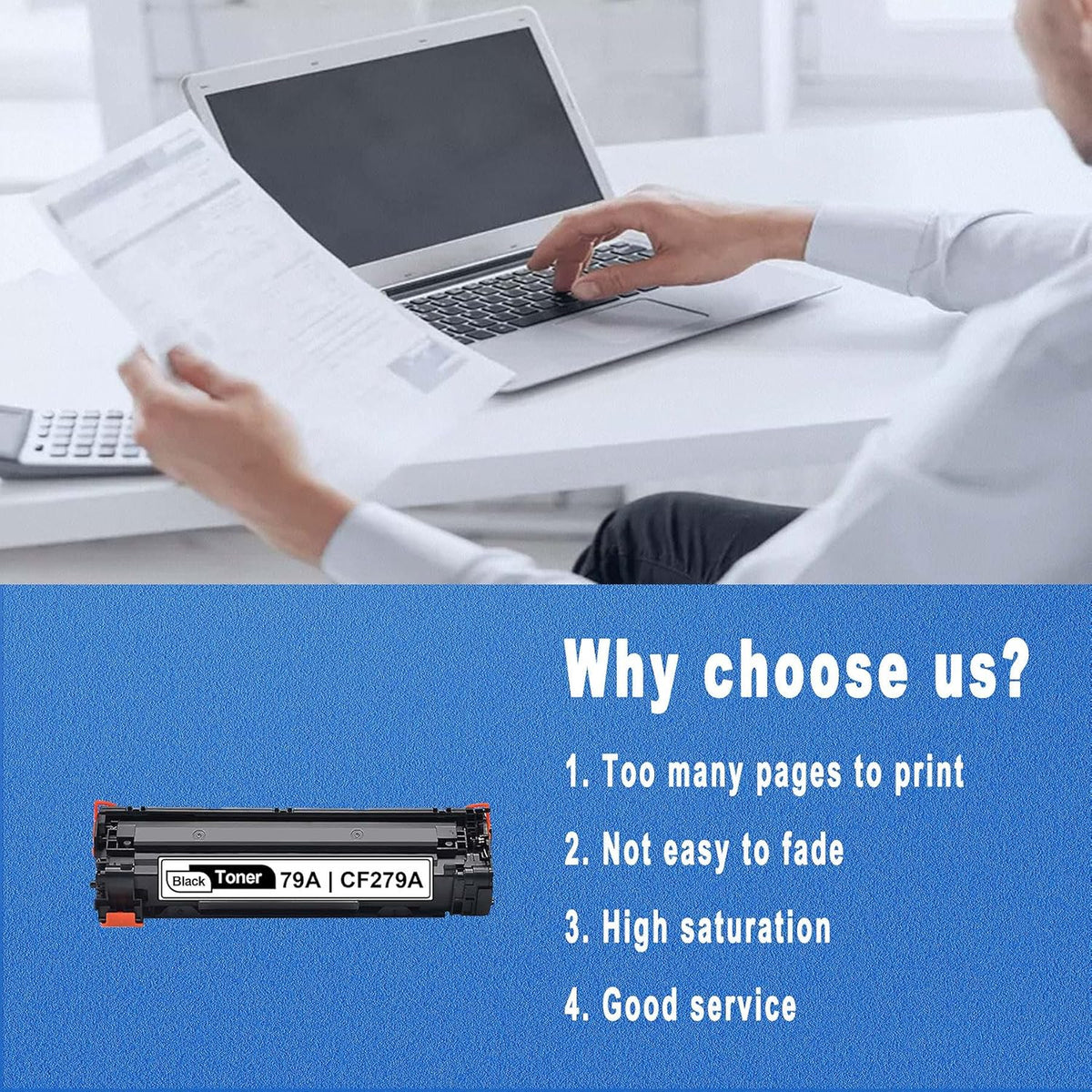 2-Pack Black Toner Cartridge for HP CF279A Printer B4863