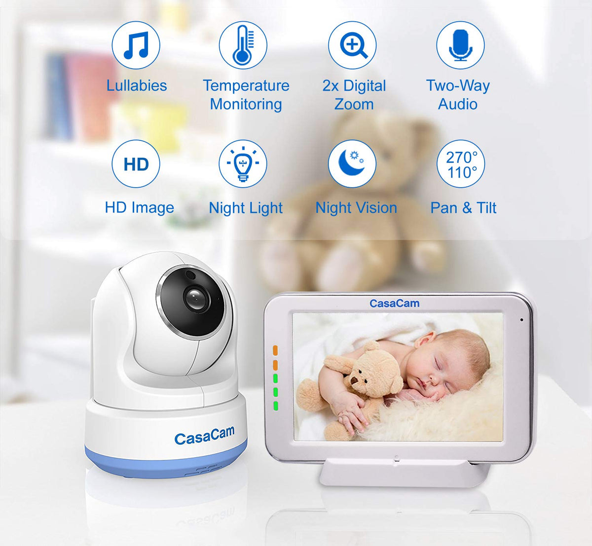 Video Baby Monitor with 5 Touchscreen and HD Pan & Tilt Camera V404228