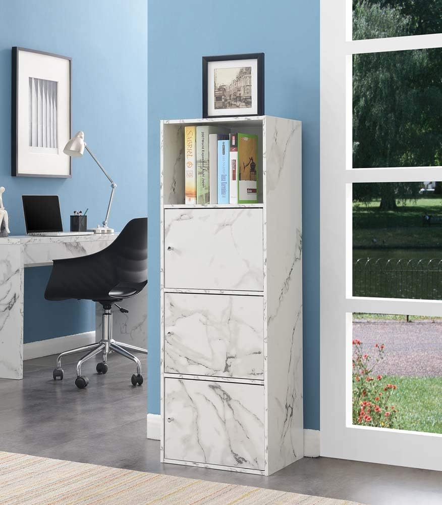 White Marble 3 Door Cabinet S1323