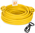 50ft 10 Gauge SJTW 125/250V 30Amp 7500 Watt Yellow Generator Locking Power Cord S12397