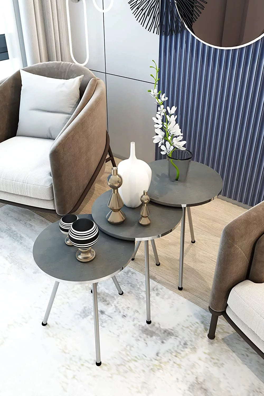 Set of 3 Round Nesting Tables T419