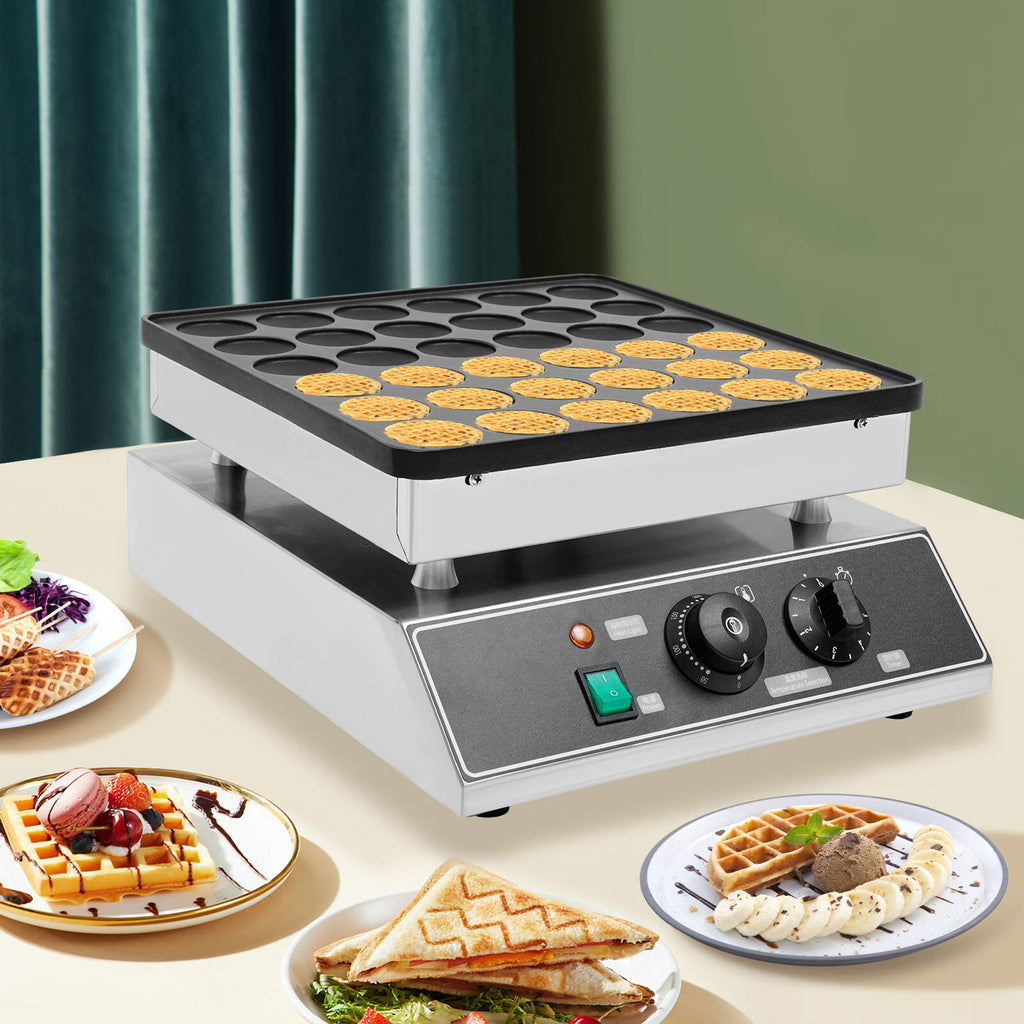 36Pcs Mini Dutch Pancake Baker Maker Electric Nonstick Waffle Maker 1000W E17843