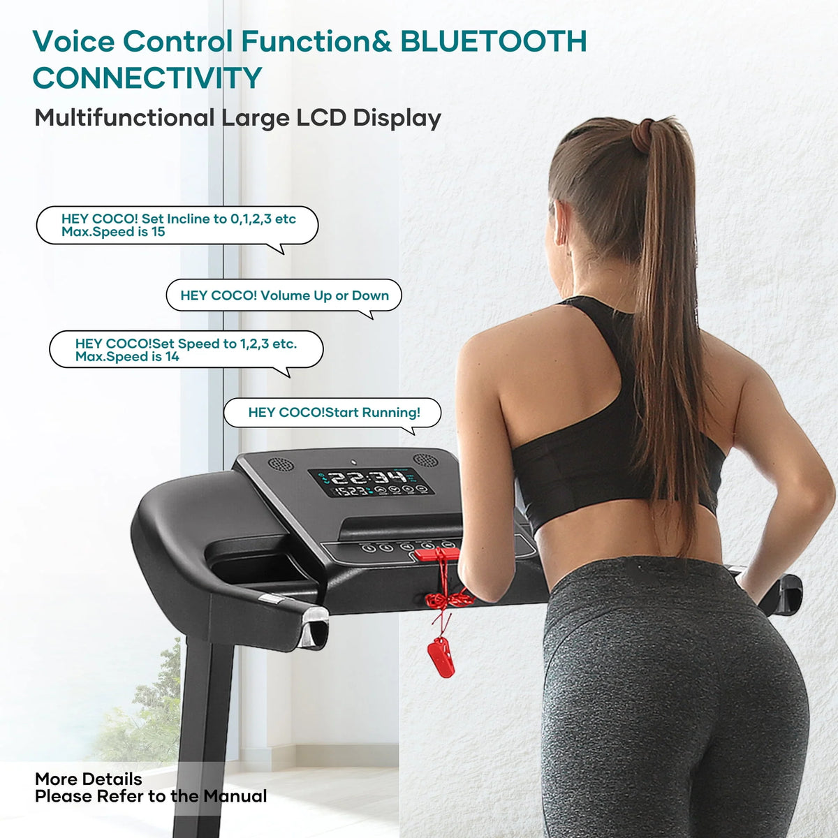 17 Wide Electric Folding Treadmill with Auto Incline N1709