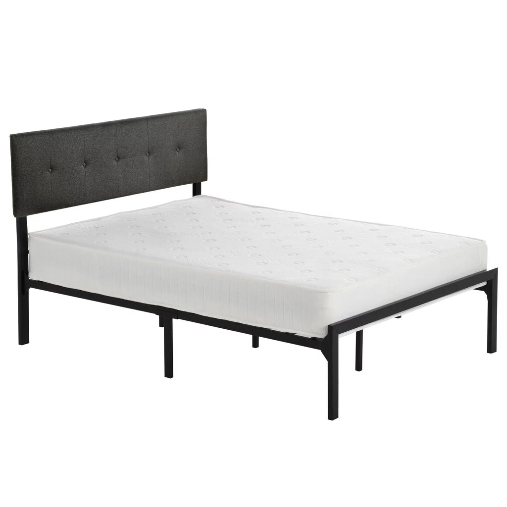 Queen Upholstered Platform Bed Frame with Adjustable Headboard S39742