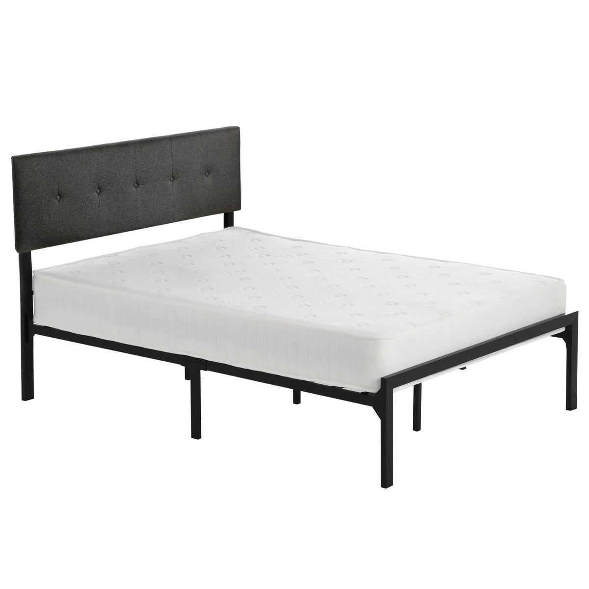 Queen Upholstered Platform Bed Frame with Adjustable Headboard S39742