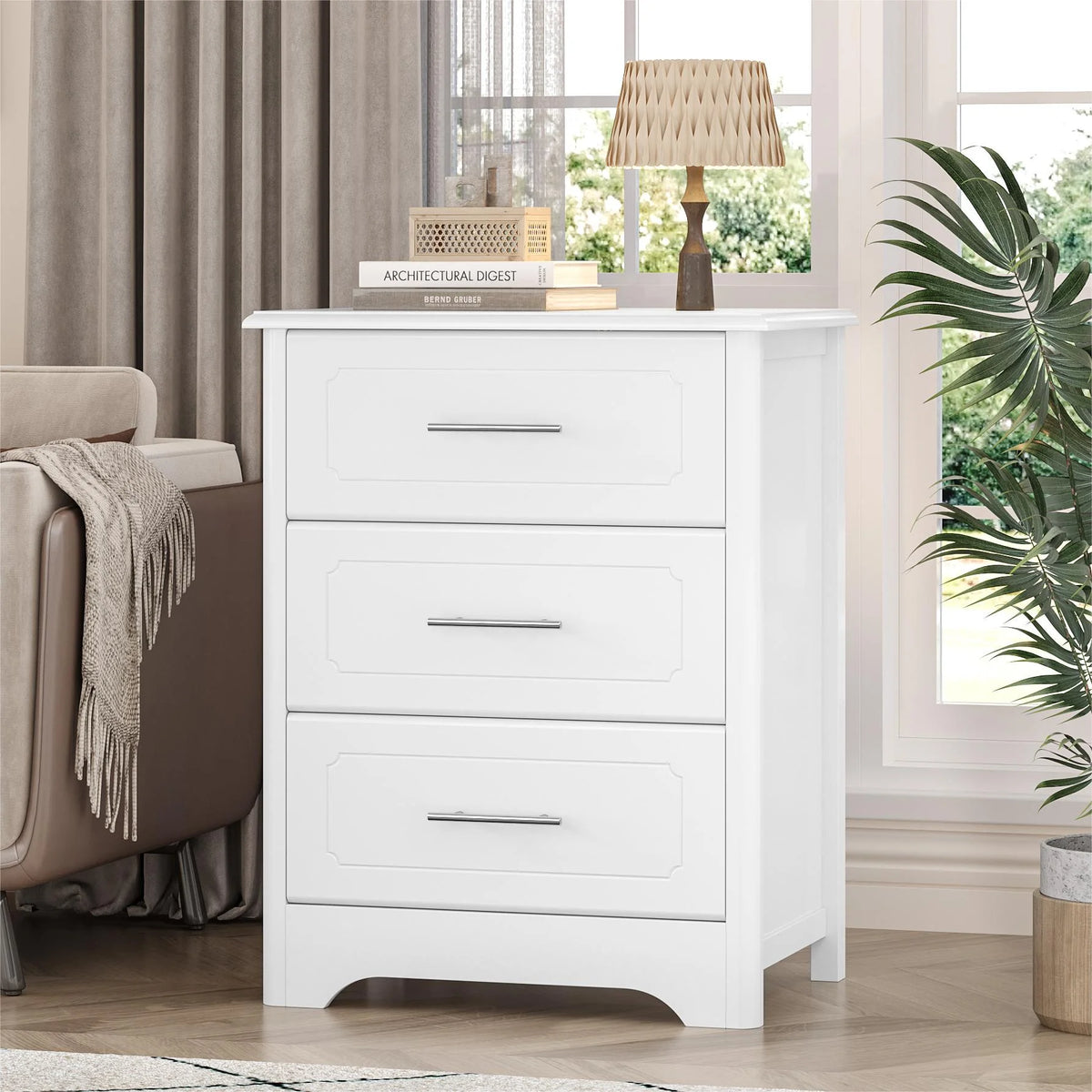 White 3 Drawer Dresser E108