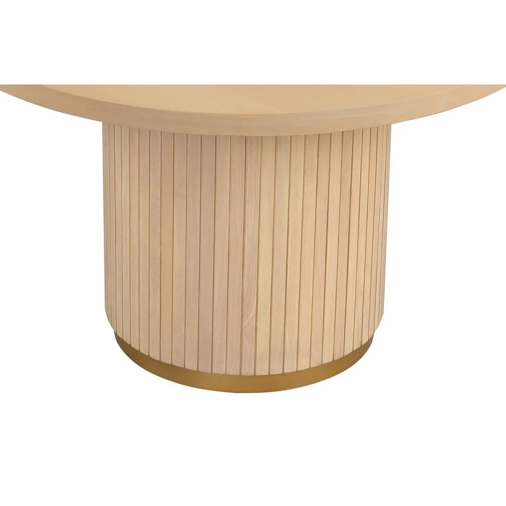 Light Brown Oak Wood Pedestal Dining Table F5863