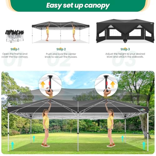 10x20 Pop Up Canopy Tent with 6 Sidewalls White U95455