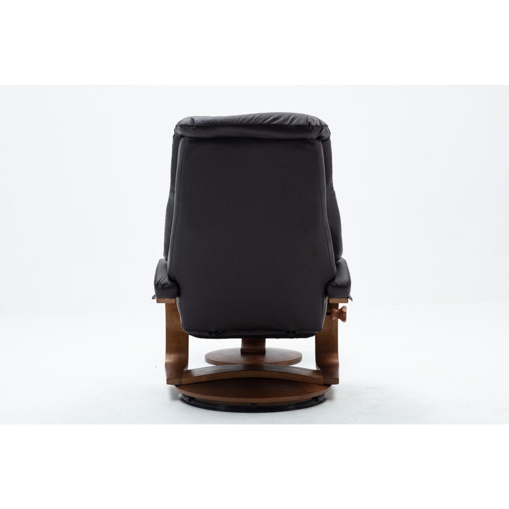 Top Grain Leather Recliner and Ottoman S107183