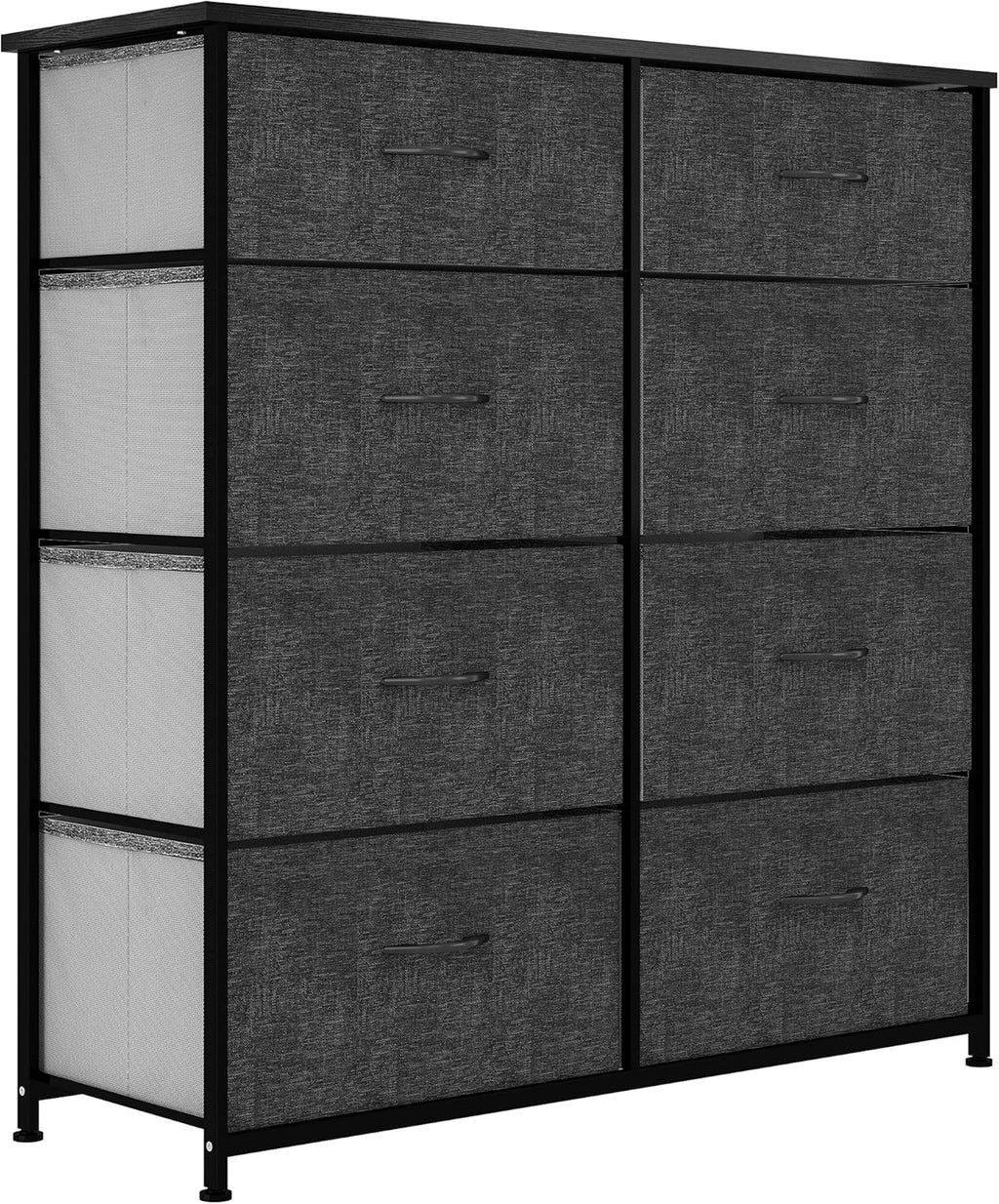 8 Drawer Fabric Dresser with Steel Frame and Wooden Top R228079