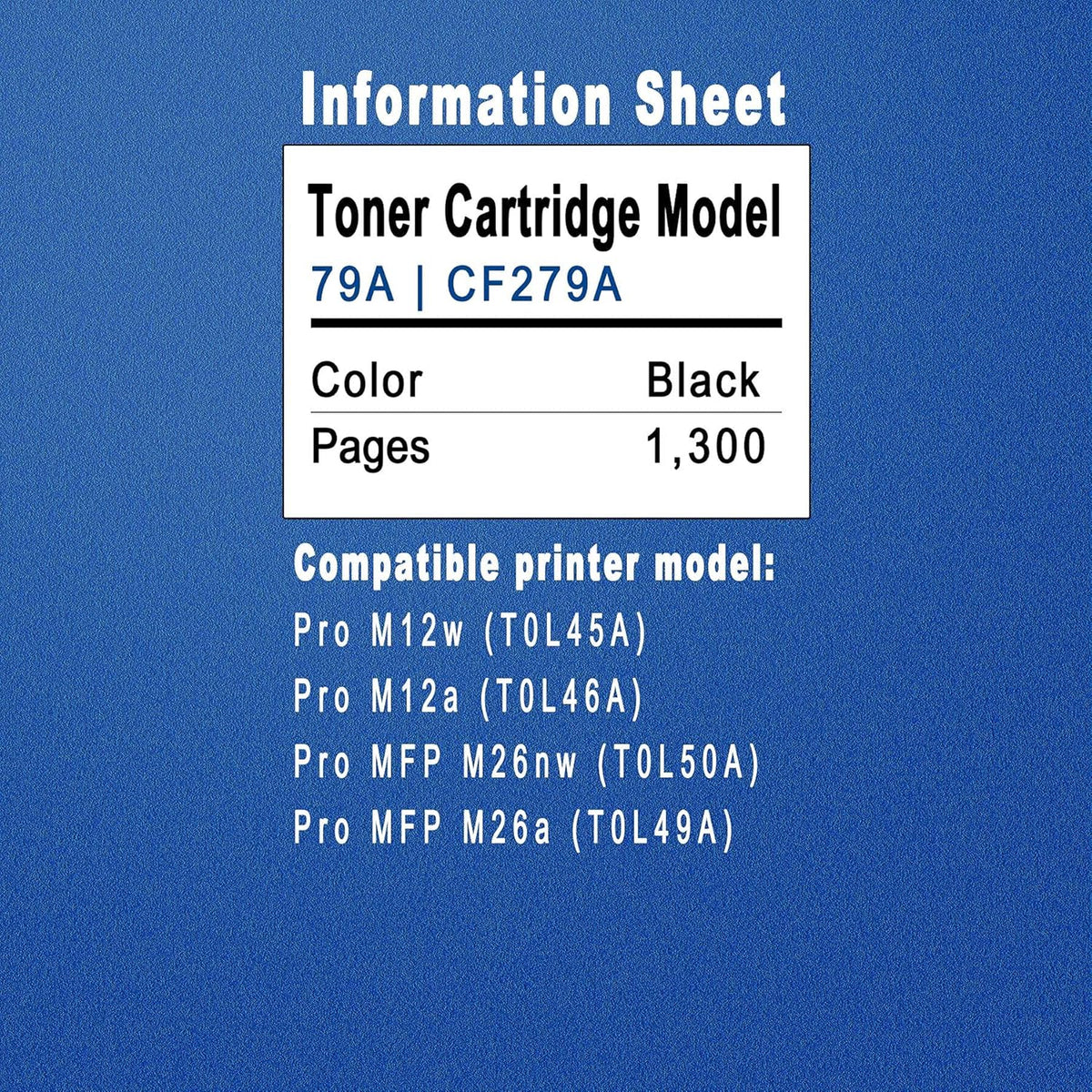2-Pack Black Toner Cartridge for HP CF279A Printer B4863