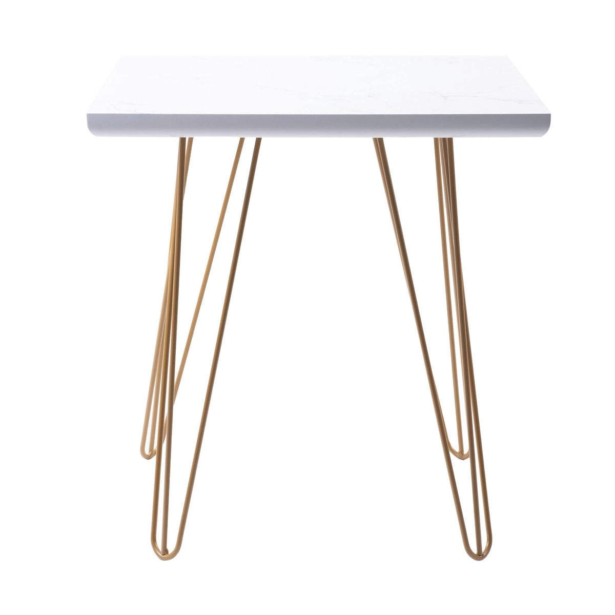 White Gold Gloss Wood Top Table J509