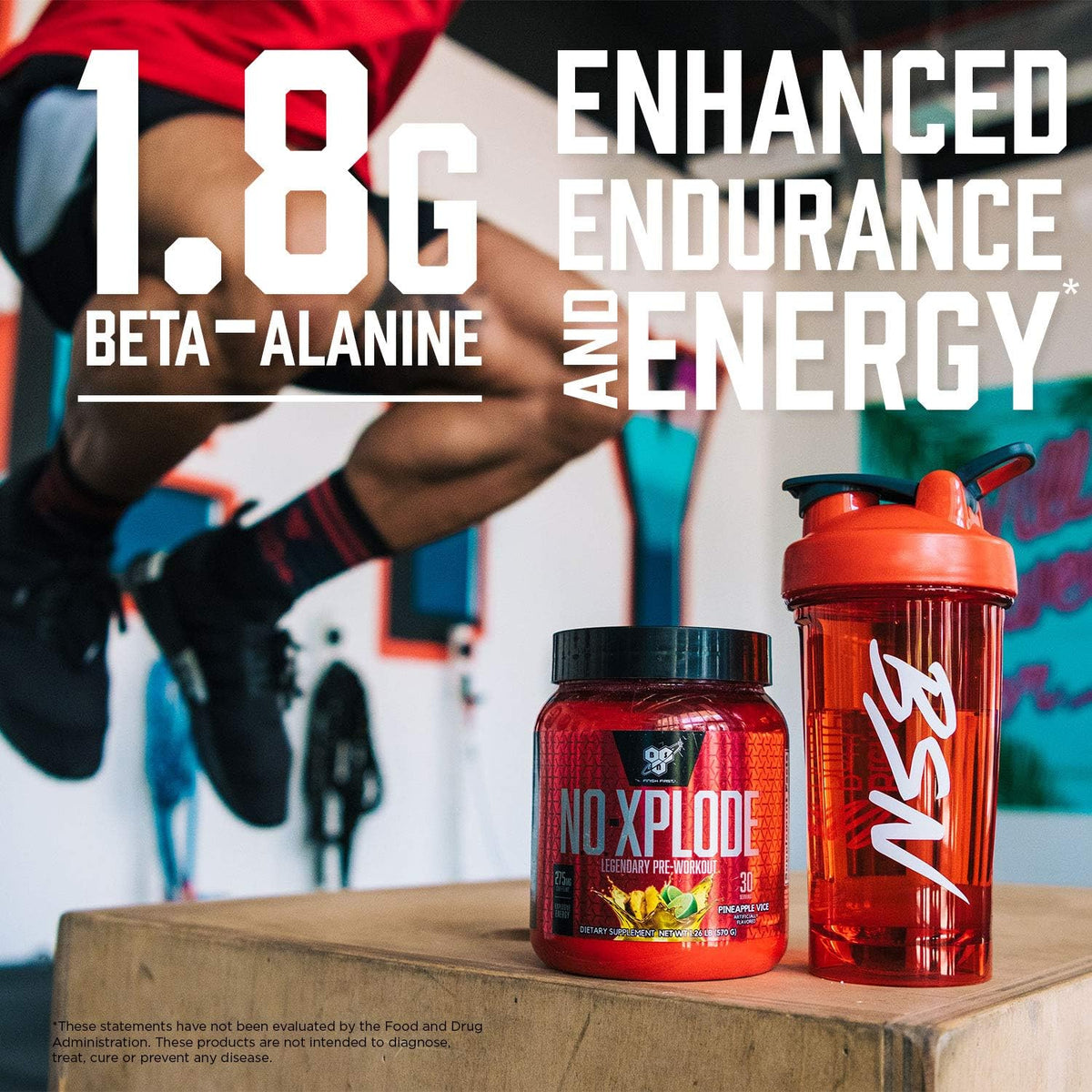 60 Servings Fruit Punch Pre Workout Supplement with Creatine and Beta-Alanine L6362