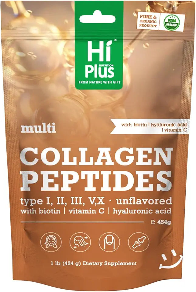 Hydrolyzed Multi Collagen Peptides Powder with Hyaluronic Acid, Biotin & Vitamin C P2194