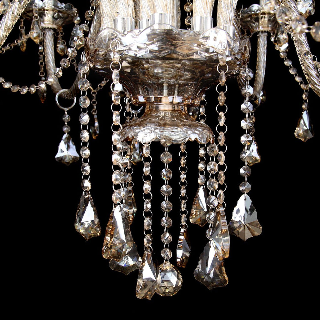 15 Lights Cognac Crystal Chandelier Pendant Lamp B9613