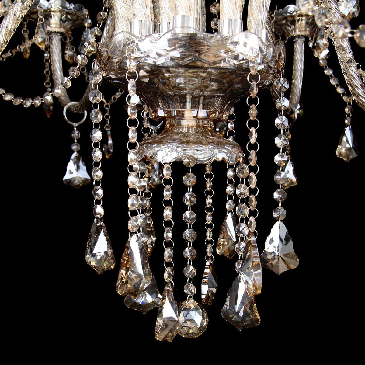 15 Lights Cognac Crystal Chandelier Pendant Lamp B9613