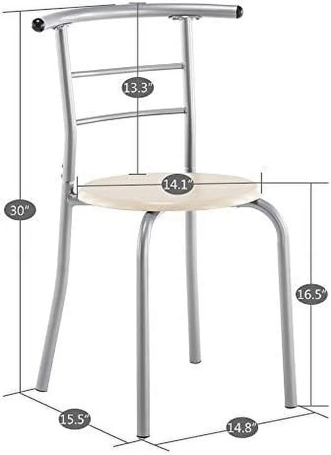 Black Space Saving Dining Table Set with 2 Chairs I206