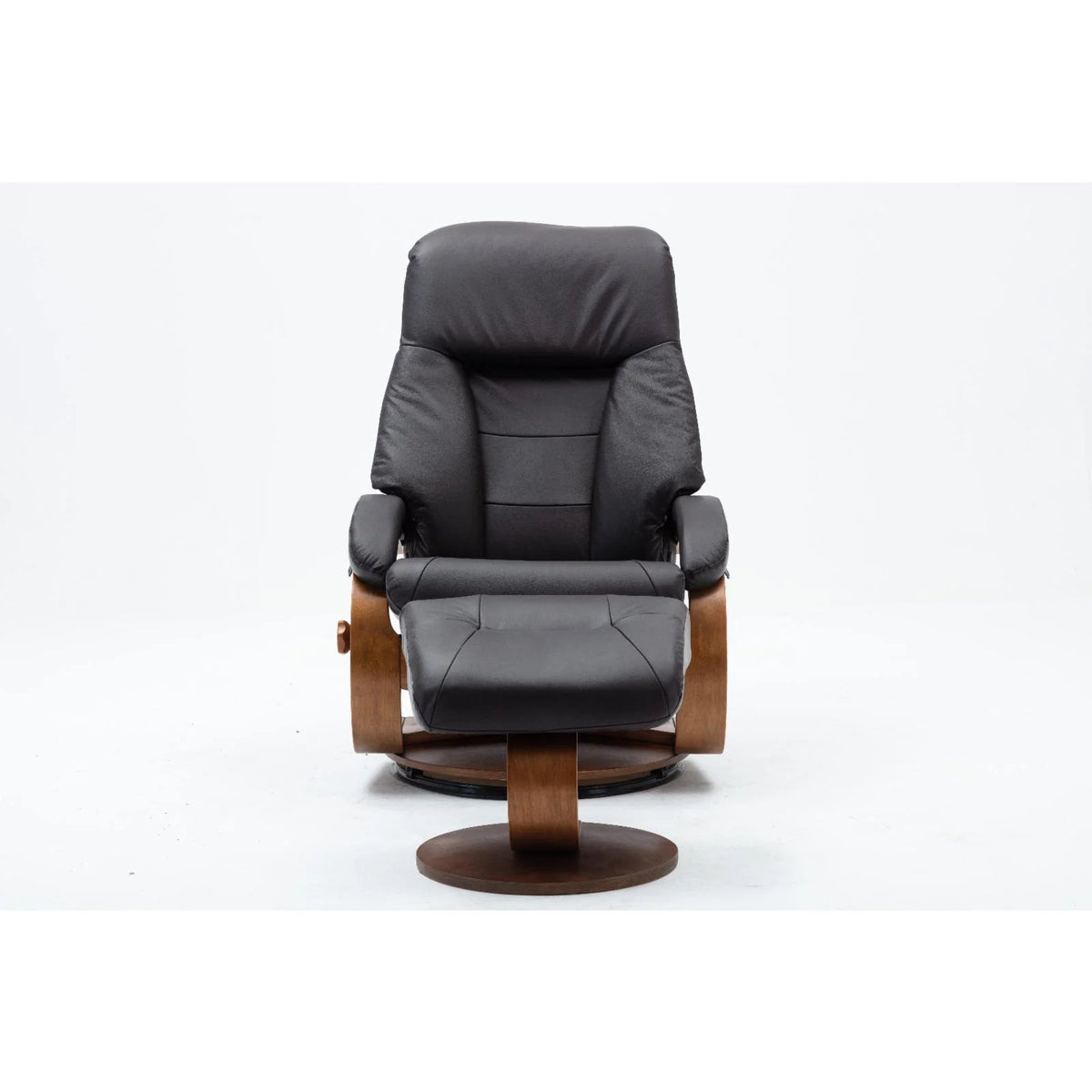 Top Grain Leather Recliner and Ottoman S107183