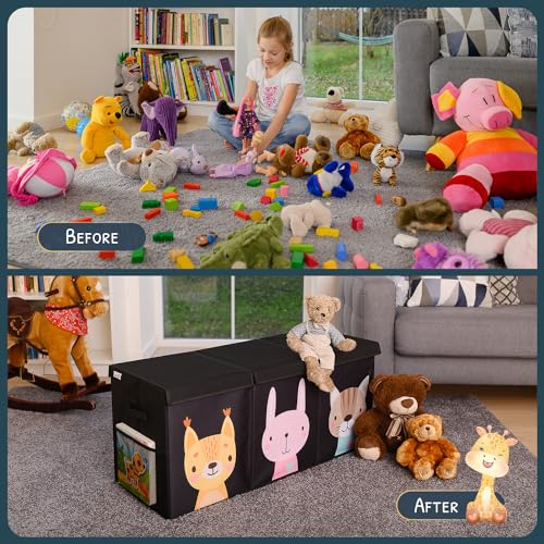 Extra Large Collapsible Toy Storage Organizer with Lid and Dividers A10310