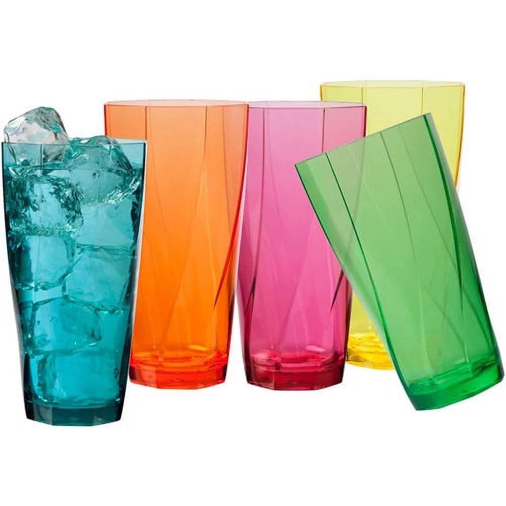 24-Ounce Assorted Plastic Tumblers, Set of 10 Cups S4254