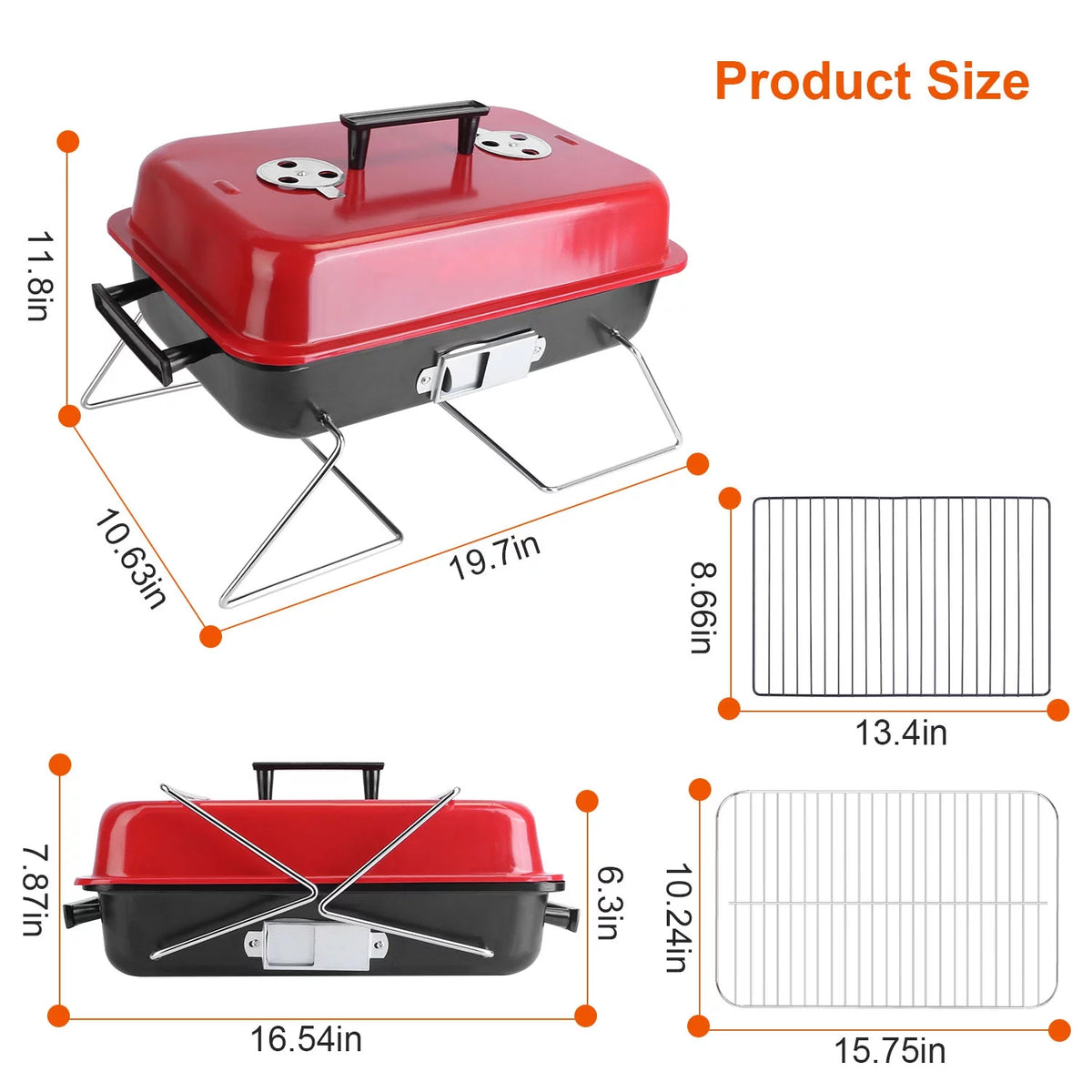 Portable Charcoal Grill with Lid H72720
