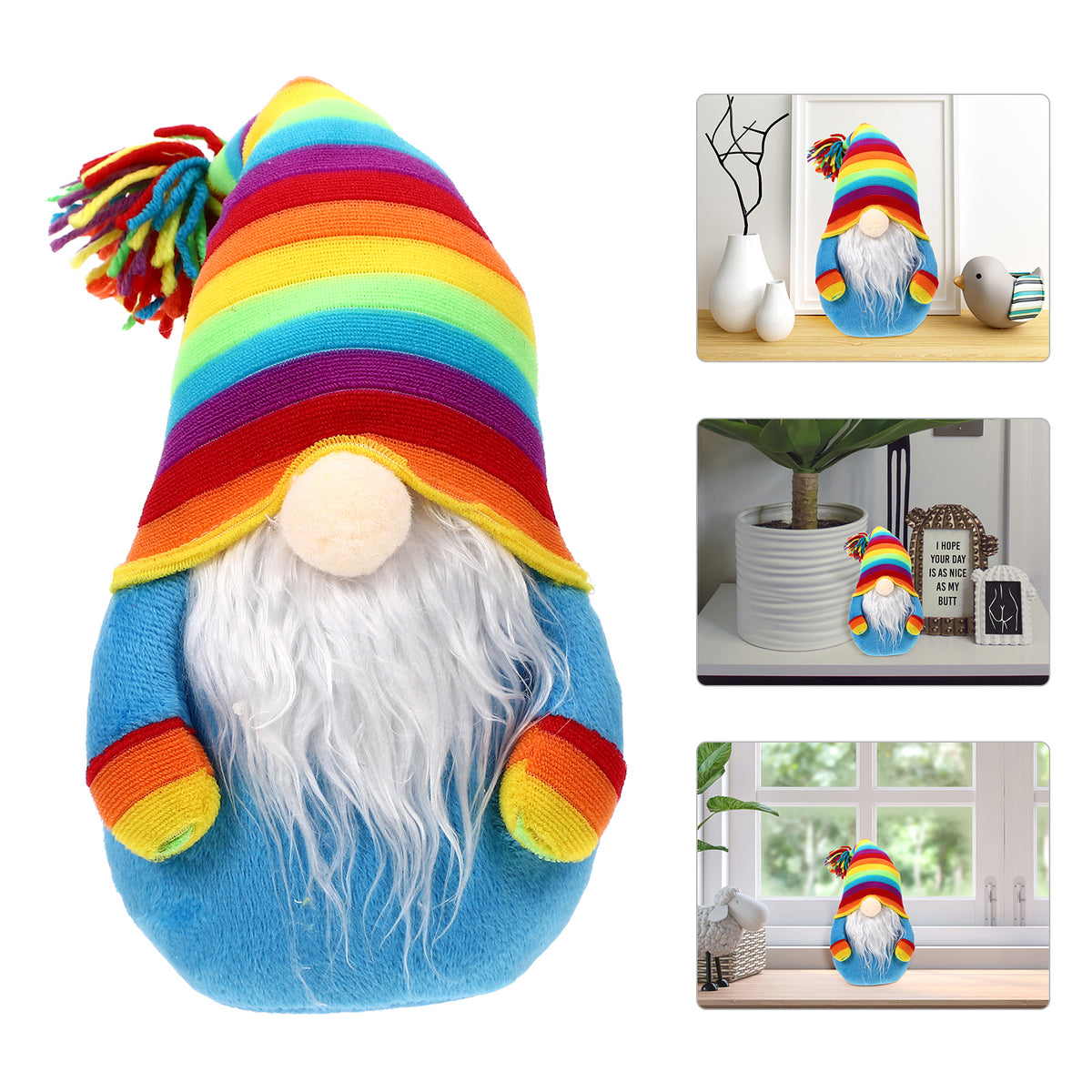 Rainbow Plush Gnome Doll Stuffed Decor Q584