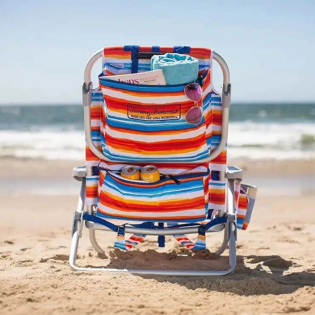 Backpack Beach Chair 5-Position Lay Flat Insulated Cooler W466