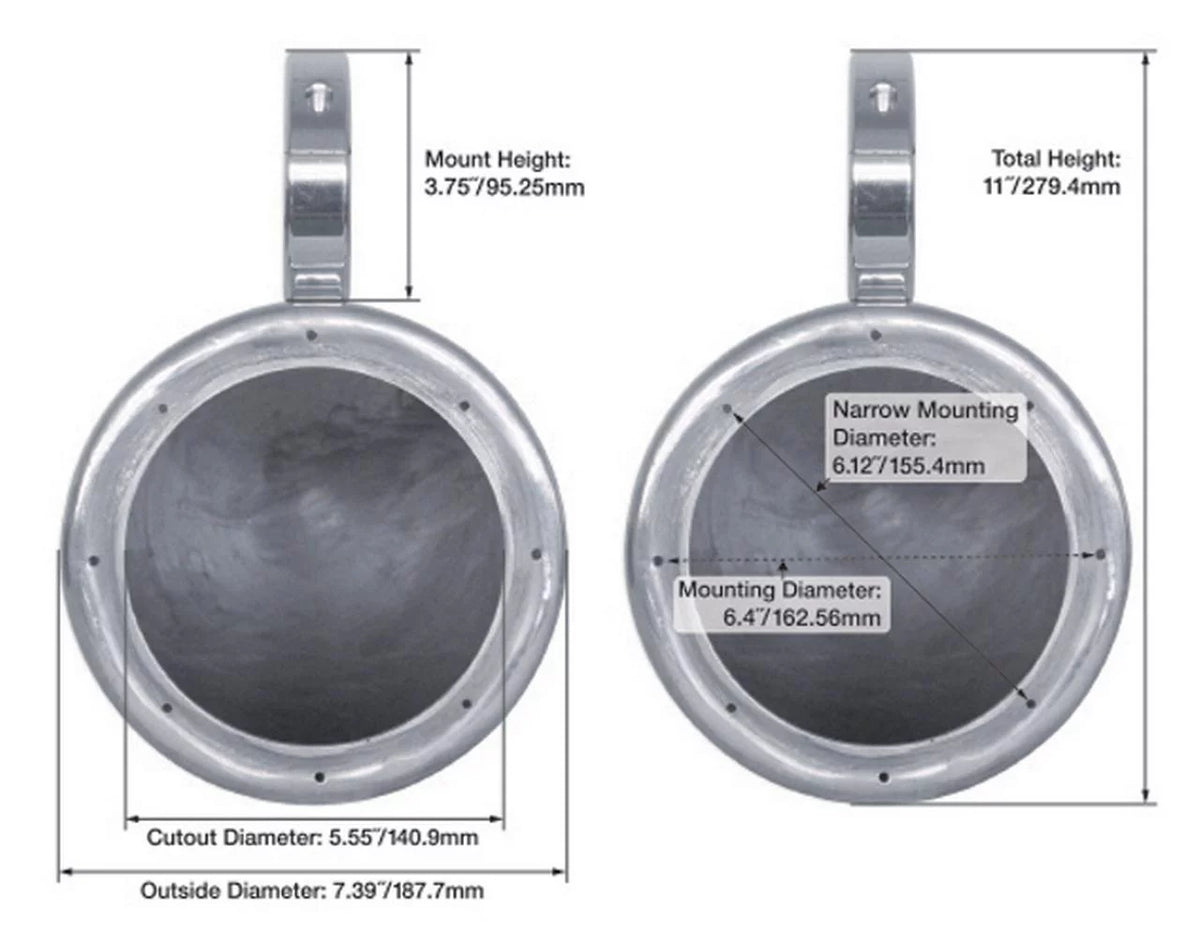 6.5" Marine Boat Wakeboard Tower Speakers in Black Z6917
