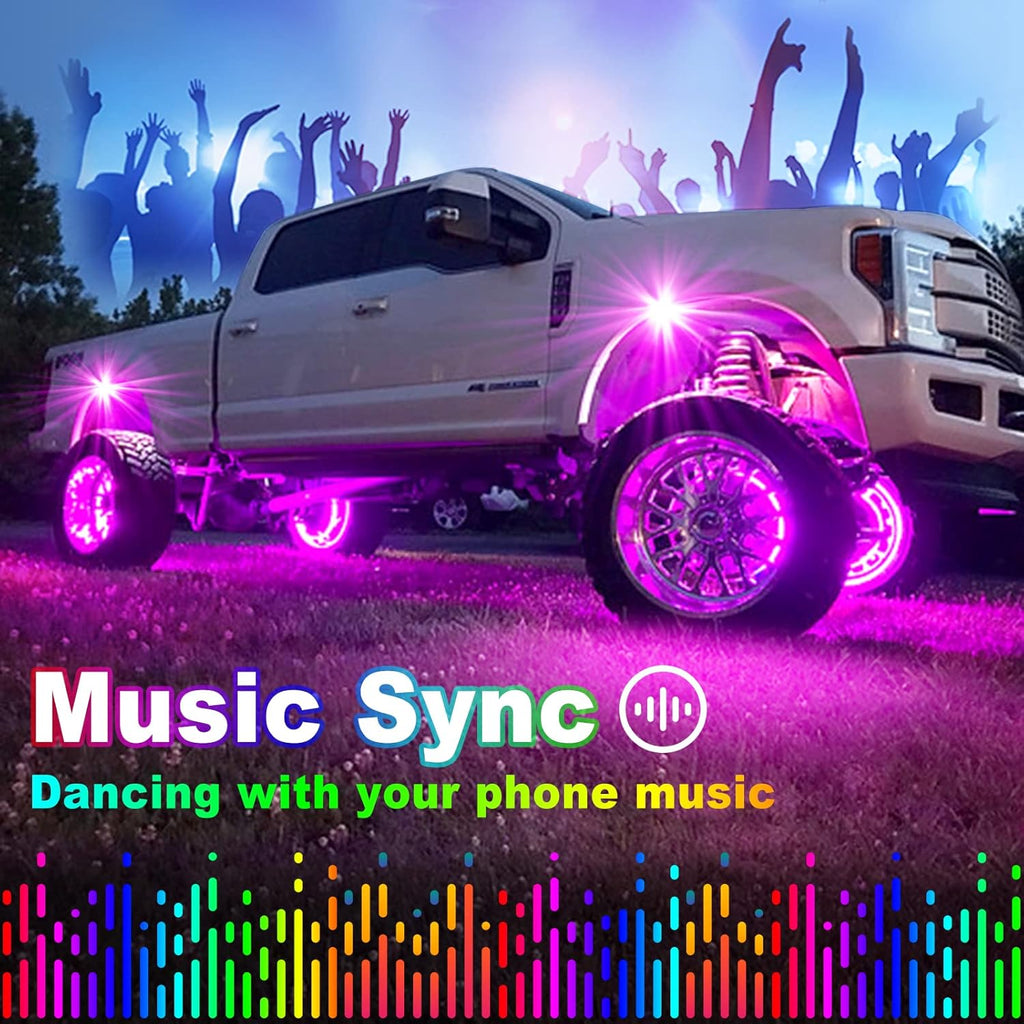 8 Pods RGB LED Rock Lights with APP Remote Control Music Mode Waterproof IP68 A806522