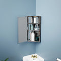 Stainless Steel Corner Medicine Cabinet with Mirror Y7805