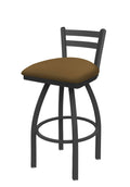 25x22 Low Back Swivel Counter Stool with Pewter Saddle Seat X82380