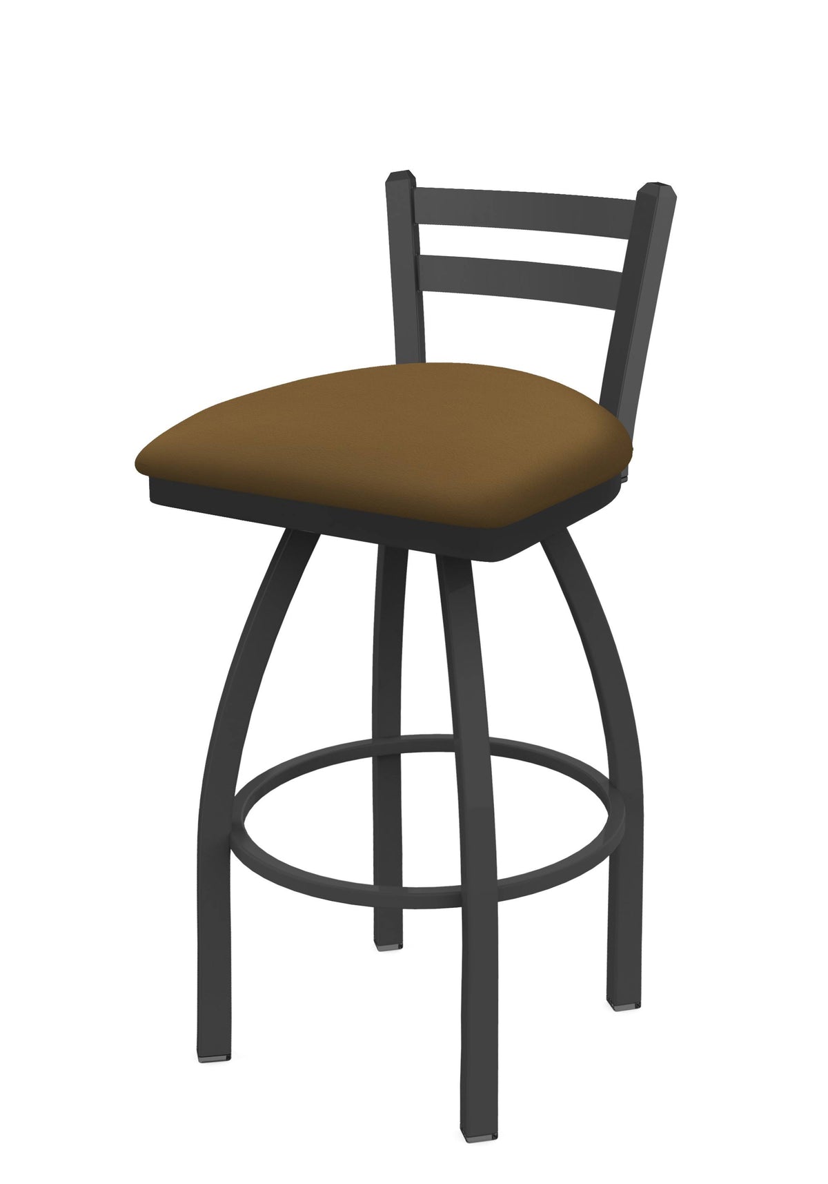 25x22 Low Back Swivel Counter Stool with Pewter Saddle Seat X82380