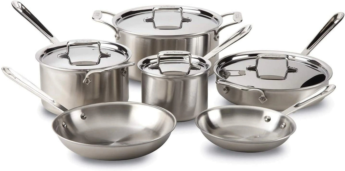 5-Ply Brushed Stainless Steel 14 Piece Cookware Set M592