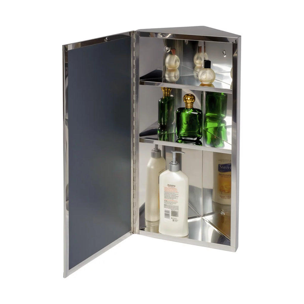 Stainless Steel Corner Medicine Cabinet with Mirror Y7805