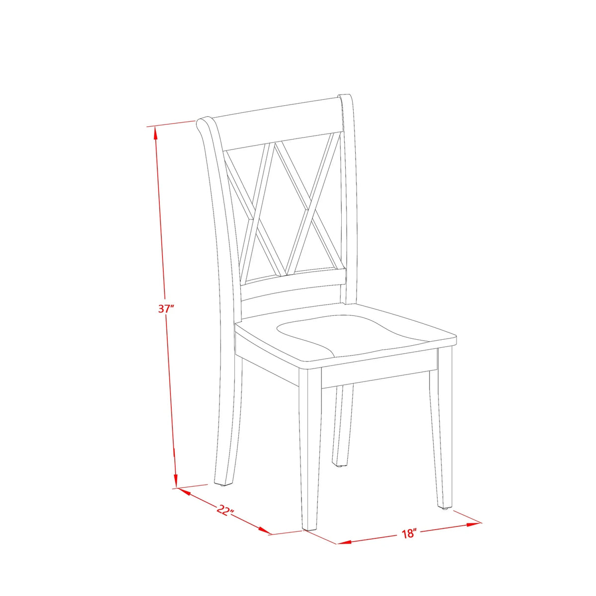 Round 42 Inch Table And 2 Double X Back Chairs Q260270