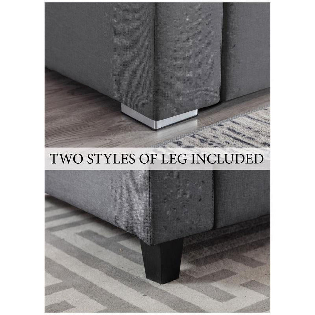 Gray Fabric Reversible Sectional with Charging Ports C40341