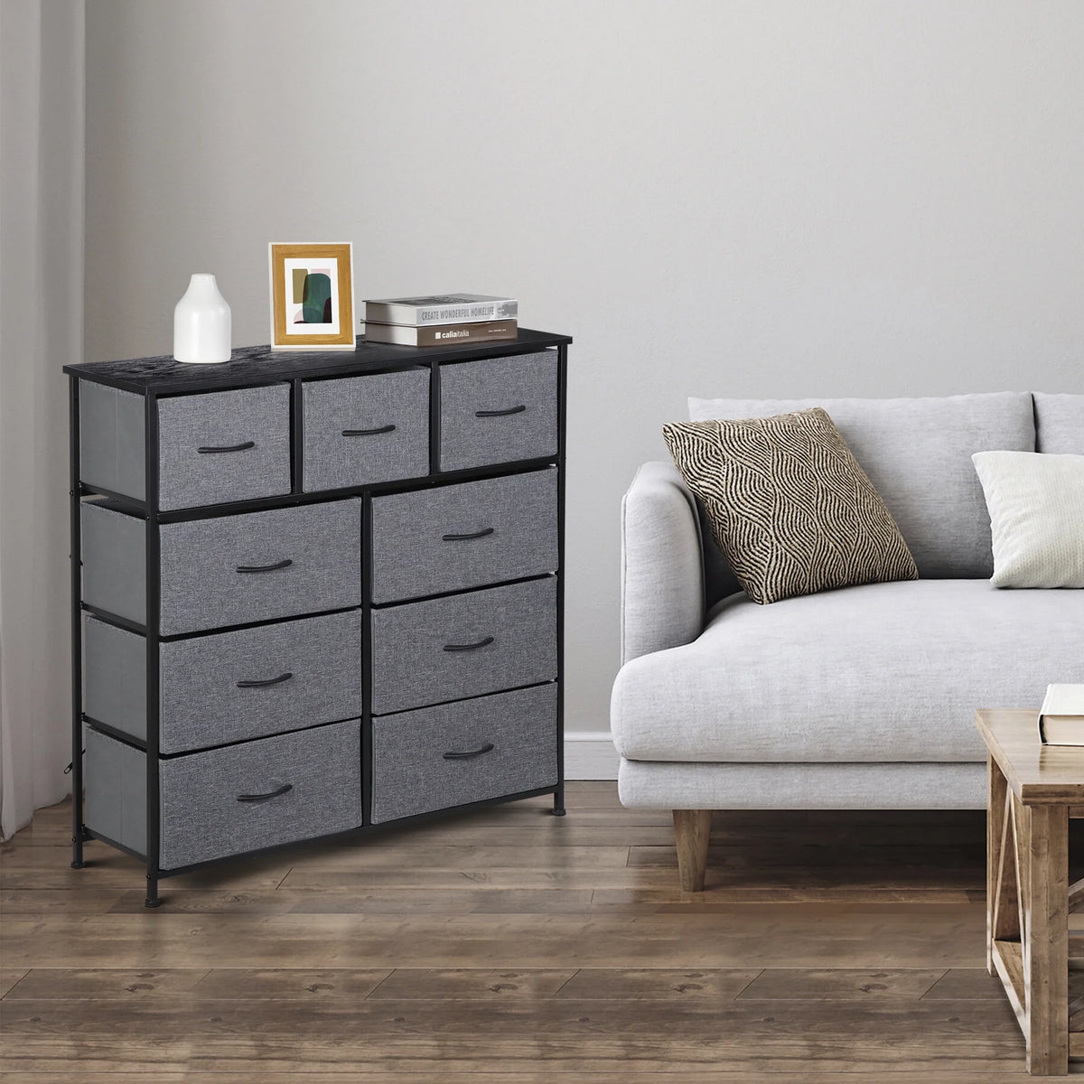 9 Drawer Fabric Storage Dresser V563