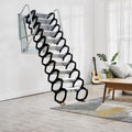 Telescopic Pull-down Attic Ladder Stairs, 12 Steps Wall Mounted Folding Scissor Structure Collapsible Stairs, Black O644