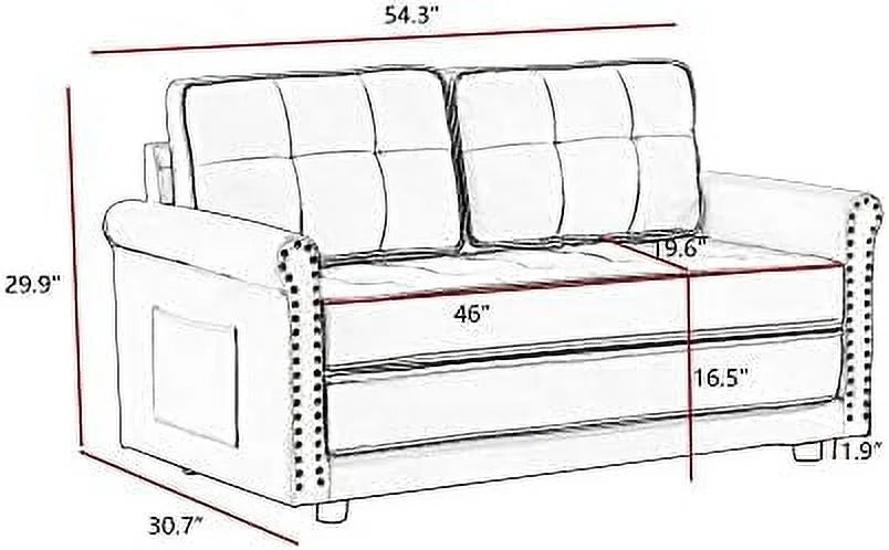 Velvet Upholstered Sleeper Sofa Bed E681