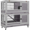 Wooden Rabbit Hutch with Folding Design J795