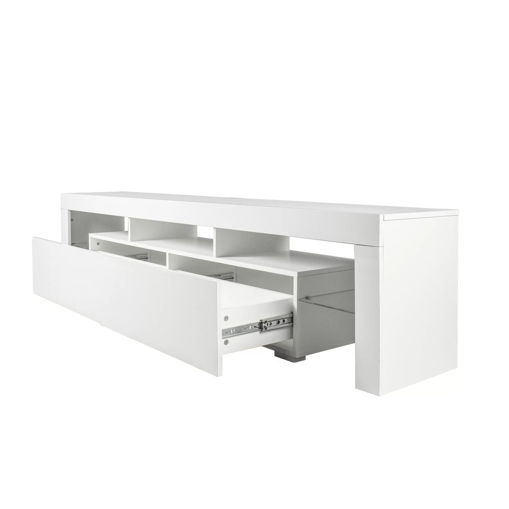 White TV Stand with LED Lights for 80 Inch F3906