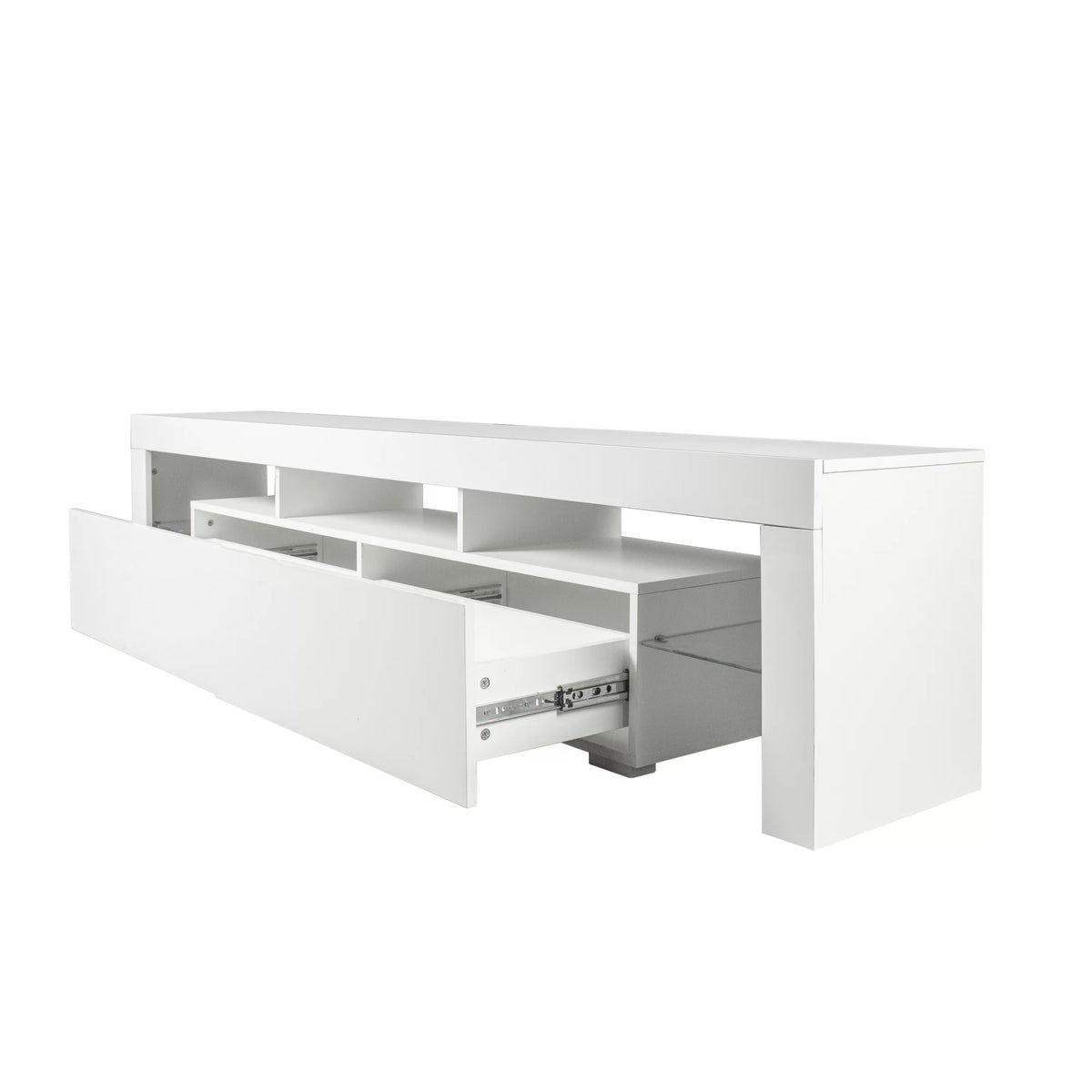White TV Stand with LED Lights for 80 Inch F3906