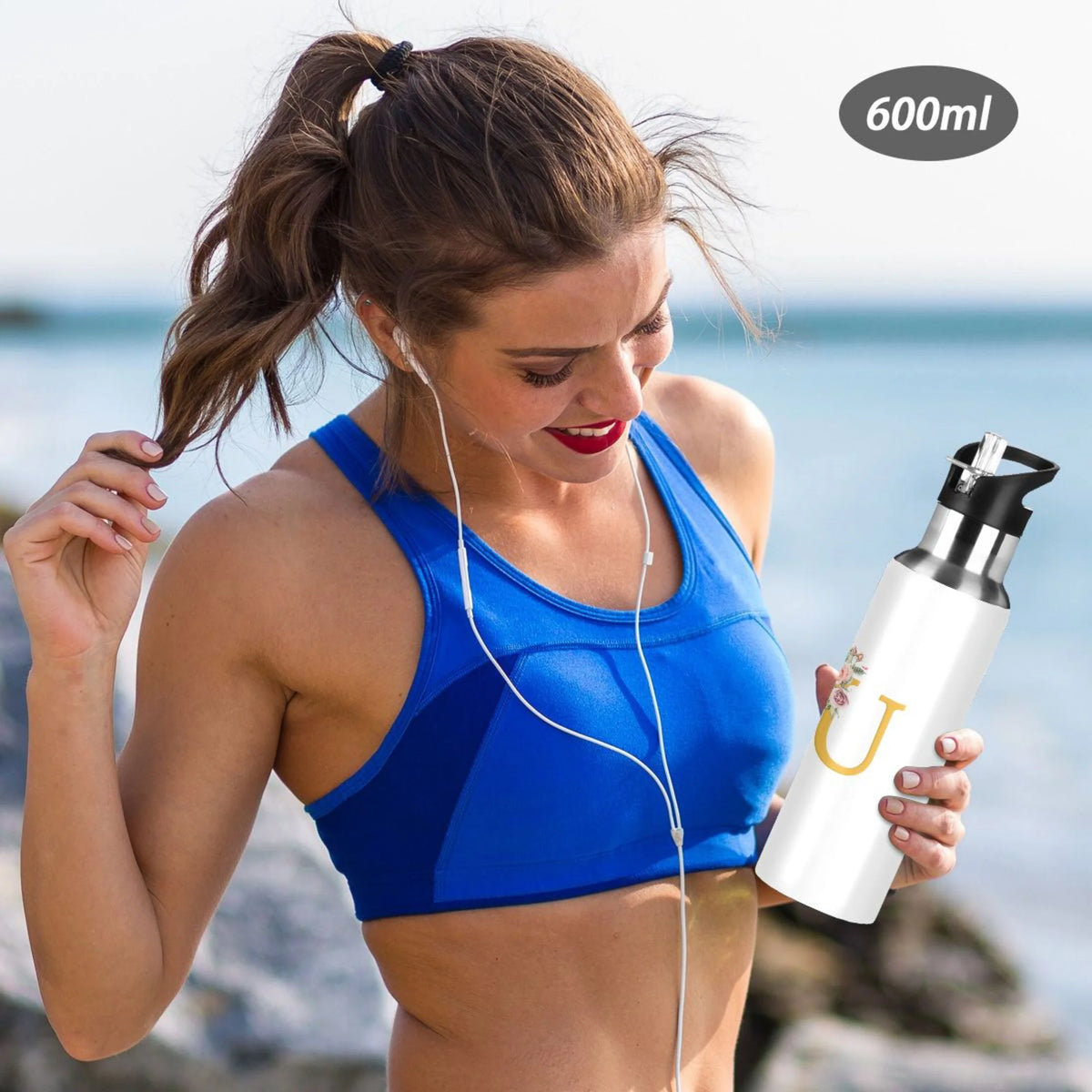 Stainless Steel Insulated Water Bottle with Straw Lid H55349