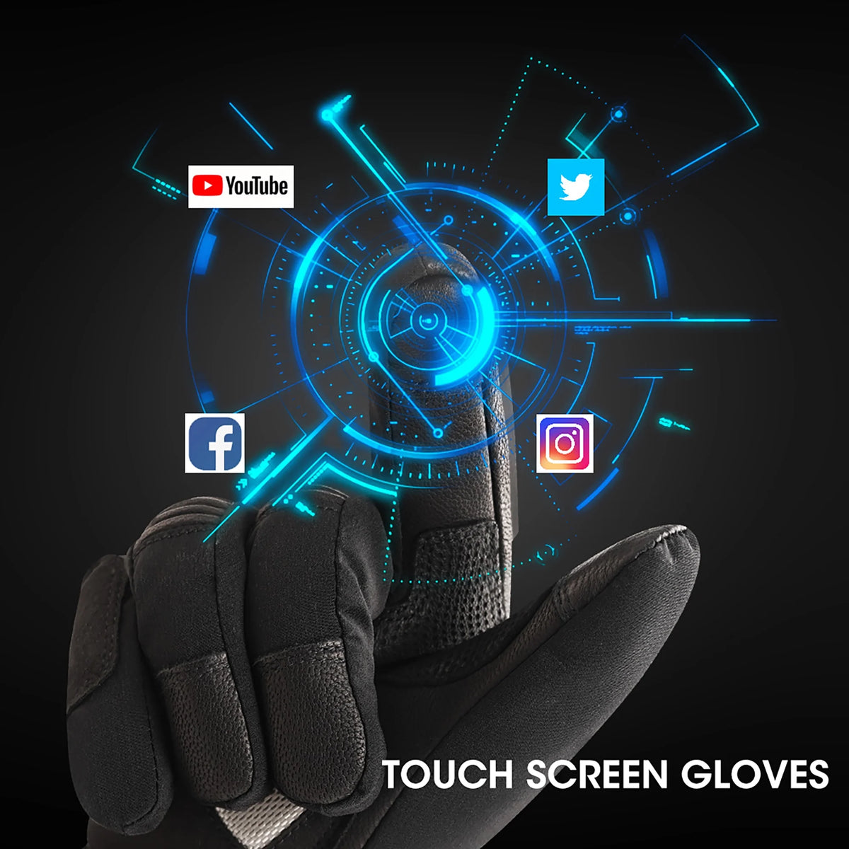 Rechargable Heated Motorcycle Gloves (Black) K8234