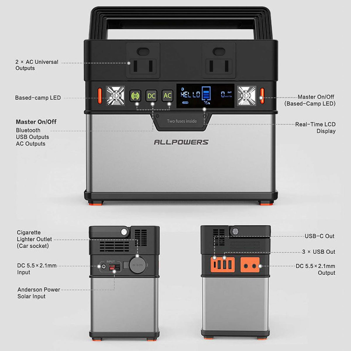 300W 288Wh Portable Power Station with 100W Foldable Solar Panel E7904